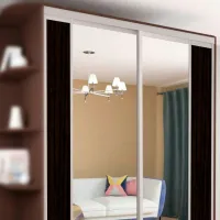 Dulap pentru haine Glisant Mobildor-Lux Aron P 2000 K2 2226 200 x 60 x 220 / DSP / Wenghe photo 3
