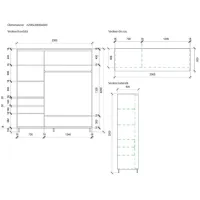 Dulap pentru haine Glisant Mobildor-Lux Aron P 2000 K2 2226 200 x 60 x 220 / DSP / Wenghe photo 8