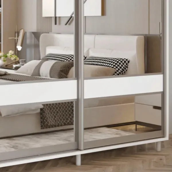 Dulap pentru haine Glisant Mobildor-Lux ARON P 2000 K3 8681 200 x 60 x 220 / DSP / Alb briliant photo 8 Dulap pentru haine Glisant Mobildor-Lux ARON P 2000 K3 8681 200 x 60 x 220 / DSP / Alb briliant photo 8