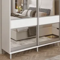 Dulap pentru haine Glisant Mobildor-Lux ARON P 1400 K3 8681 140 x 60 x 220 / DSP / Alb briliant photo 6