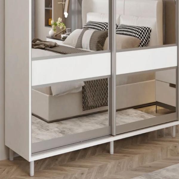 Dulap pentru haine Glisant Mobildor-Lux ARON P 1500 K3 8681 150 x 60 x 220 / DSP / Alb briliant photo 3