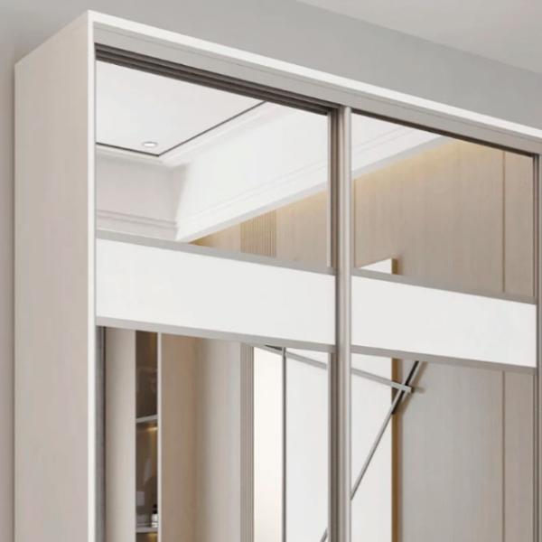 Dulap pentru haine Glisant Mobildor-Lux ARON P 1500 K3 8681 150 x 60 x 220 / DSP / Alb briliant photo 4