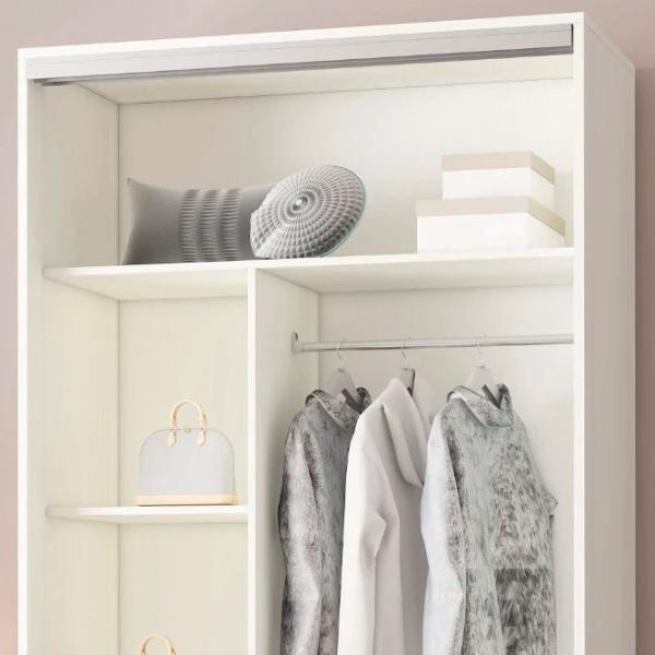 Dulap pentru haine Glisant Mobildor-Lux ARON P 1500 K3 8681 150 x 60 x 220 / DSP / Alb briliant photo 5