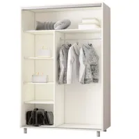 Dulap pentru haine Glisant Mobildor-Lux ARON P 1800 K3 8681 180 x 60 x 220 / DSP / Alb briliant photo 2