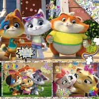 Puzzle 2D Trefl 100 Rainbow 44 cats 5+/ Numărul de piese: 100 photo 3
