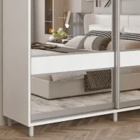 Dulap pentru haine Glisant Mobildor-Lux ARON P 1900 K3 8681 190 x 60 x 220 / DSP / Alb briliant photo 3