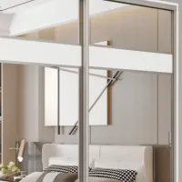 Dulap pentru haine Glisant Mobildor-Lux ARON P 1900 K3 8681 190 x 60 x 220 / DSP / Alb briliant photo 8