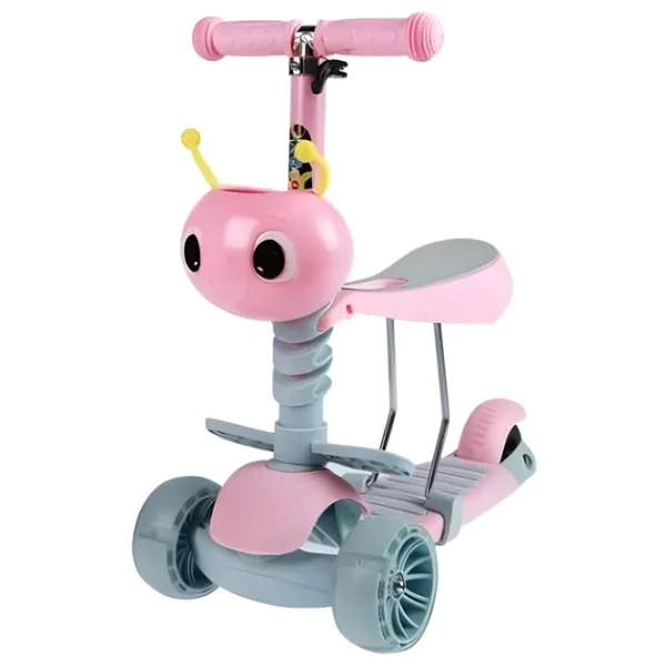 Trotinetă pentru copii cu trei roți 4Play Snail (00-00643033) 25 kg/ Pink photo 2