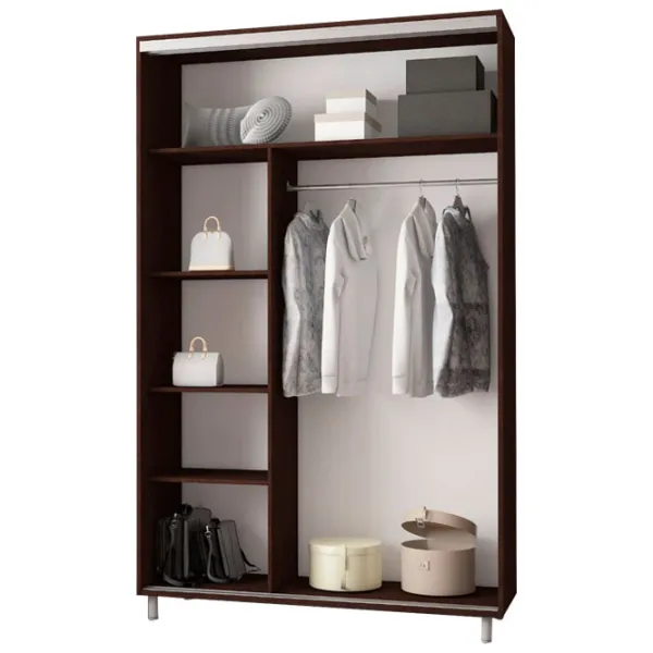 Dulap pentru haine Glisant Mobildor-Lux ARON P 1000 K3 2226 100 x 60 x 220 / DSP / Wenghe photo 2