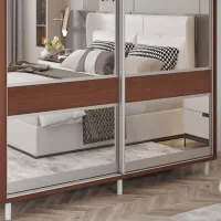 Dulap pentru haine Glisant Mobildor-Lux ARON P 1900 K3 2226 190 x 60 x 220 / DSP / Wenghe photo 5