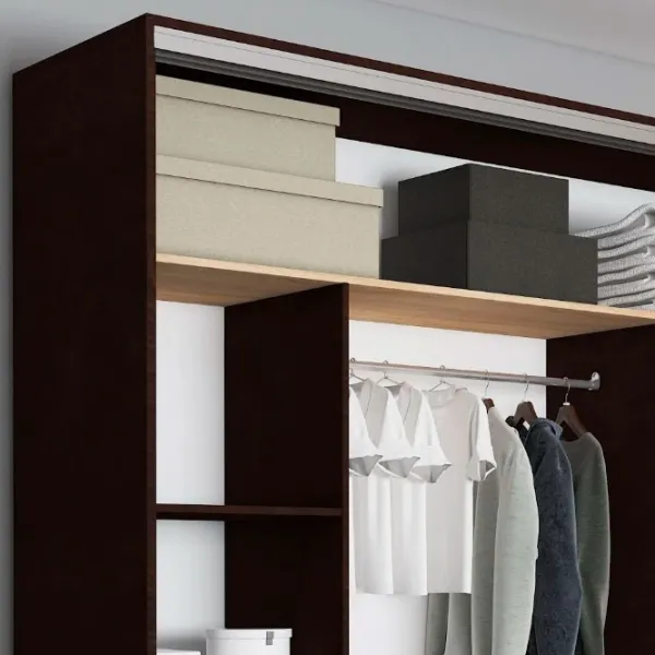 Dulap pentru haine Glisant Mobildor-Lux ARON P 1900 K3 2226 190 x 60 x 220 / DSP / Wenghe photo 6