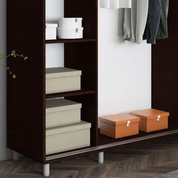 Dulap pentru haine Glisant Mobildor-Lux ARON P 1900 K3 2226 190 x 60 x 220 / DSP / Wenghe photo 7