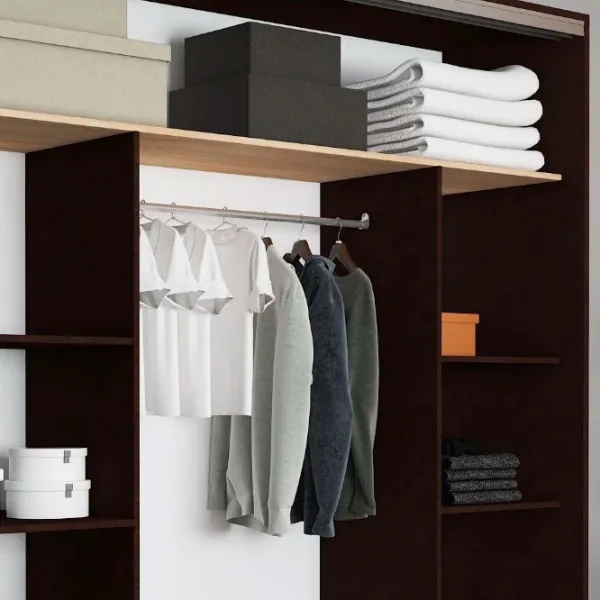 Dulap pentru haine Glisant Mobildor-Lux ARON P 1900 K3 2226 190 x 60 x 220 / DSP / Wenghe photo 8