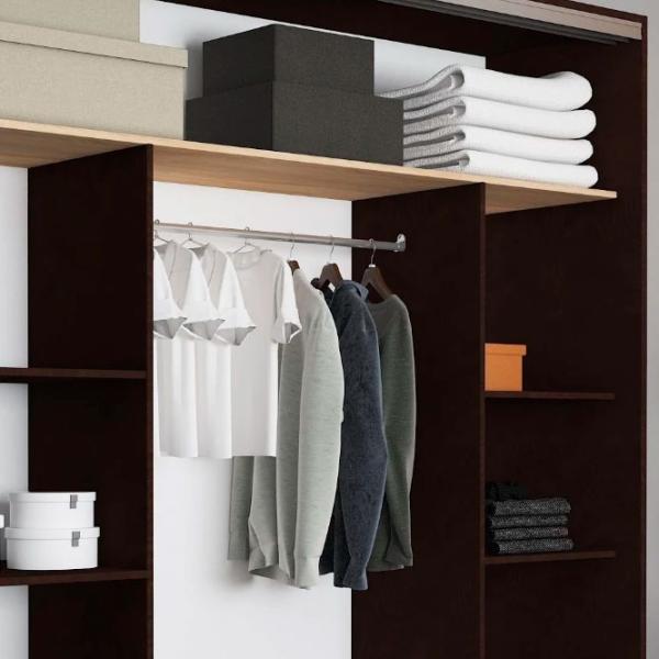 Dulap pentru haine Glisant Mobildor-Lux ARON P 1900 K3 2226 190 x 60 x 220 / DSP / Wenghe photo 8