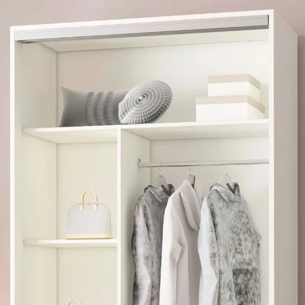 Гардероб Раздвижной Mobildor-Lux ARON P 1100 K 8681 110 x 60см x 220 / ДСП / Бриллиантовый белый photo 5 Гардероб Раздвижной Mobildor-Lux ARON P 1100 K 8681 110 x 60см x 220 / ДСП / Бриллиантовый белый photo 5