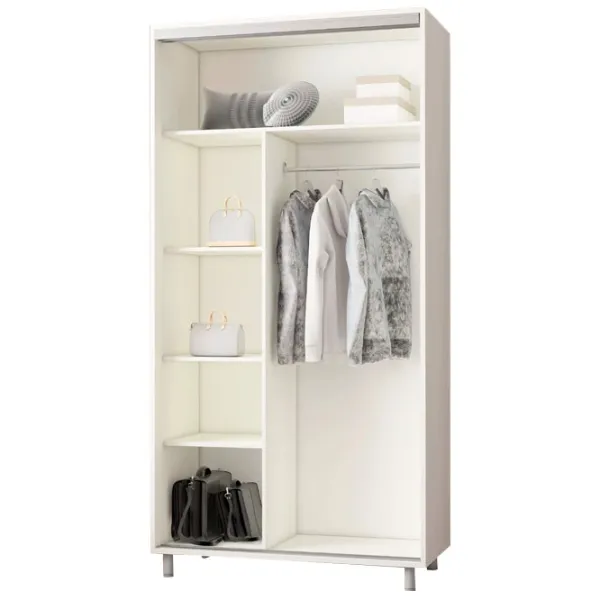 Dulap pentru haine Glisant Mobildor-Lux ARON P 1200 K 8681 120 x 60 x 220 / DSP / Alb briliant photo 2