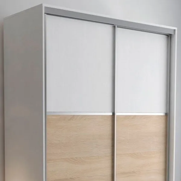 Dulap pentru haine Glisant Mobildor-Lux ARON P 1200 K 8681 120 x 60 x 220 / DSP / Alb briliant photo 3