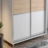 Dulap pentru haine Glisant Mobildor-Lux ARON P 1200 K 8681 120 x 60 x 220 / DSP / Alb briliant photo 4