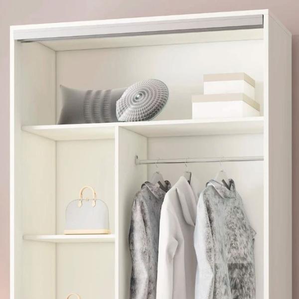 Dulap pentru haine Glisant Mobildor-Lux ARON P 1200 K 8681 120 x 60 x 220 / DSP / Alb briliant photo 5