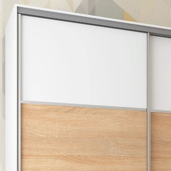 Dulap pentru haine Glisant Mobildor-Lux ARON P 1900 K 8681 190 x 60 x 220 / DSP / Alb briliant photo 3