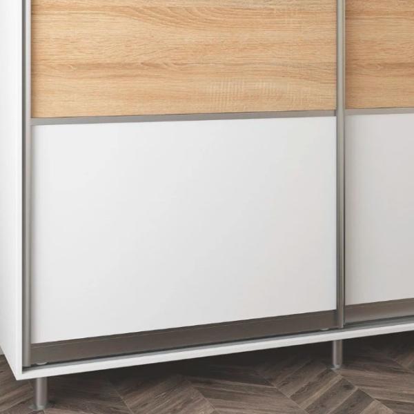 Dulap pentru haine Glisant Mobildor-Lux ARON P 1900 K 8681 190 x 60 x 220 / DSP / Alb briliant photo 4