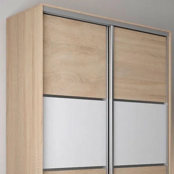 Dulap pentru haine Glisant Mobildor-Lux ARON P 1300 K 3025 130 x 60 x 220 / DSP / Stejar Sonoma photo 3 Dulap pentru haine Glisant Mobildor-Lux ARON P 1300 K 3025 130 x 60 x 220 / DSP / Stejar Sonoma photo 3