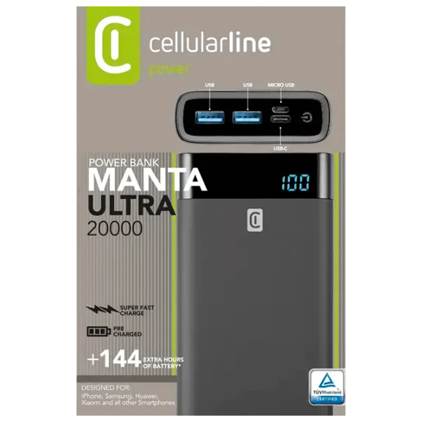 Power Bank Cellularline FREEPMANTA20HDK FreePower Manta HD 20000 mAh/ Black photo 4 Power Bank Cellularline FREEPMANTA20HDK FreePower Manta HD 20000 mAh/ Black photo 4