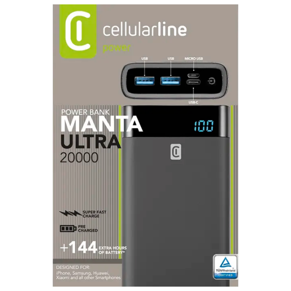 Power Bank Cellularline FREEPMANTA20HDK FreePower Manta HD 20000 mAh/ Black photo 4 Power Bank Cellularline FREEPMANTA20HDK FreePower Manta HD 20000 mAh/ Black photo 4