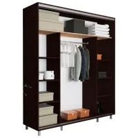 Dulap pentru haine Glisant Mobildor-Lux ARON P 1900 K1 2226 190 x 60 x 220 / DSP / Wenghe photo 2