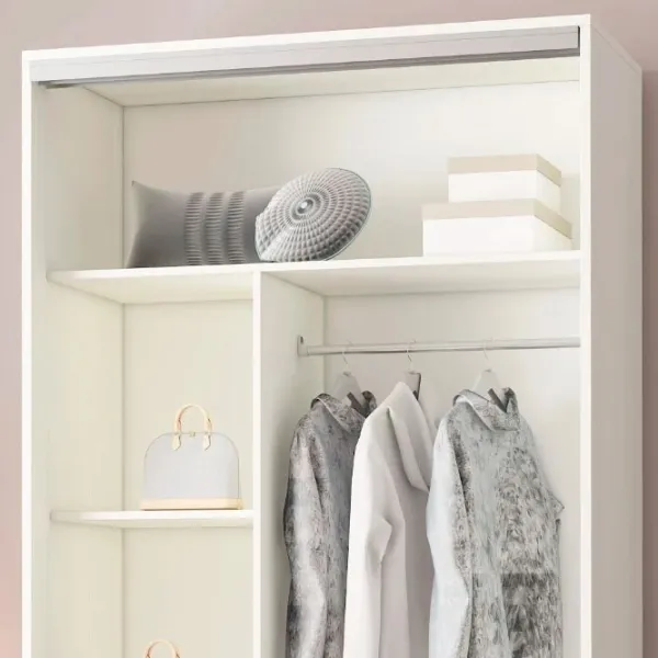 Гардероб Раздвижной Mobildor-Lux ARON P 1000 K1 8681 100 x 60см x 220 / ДСП / Бриллиантовый белый photo 5