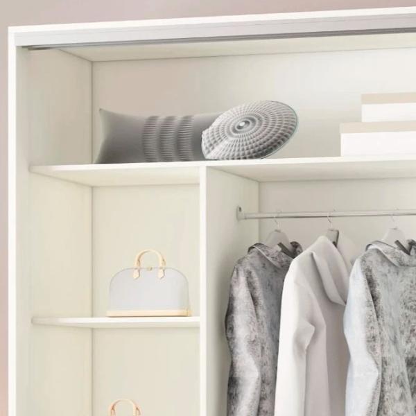 Гардероб Раздвижной Mobildor-Lux ARON P 1800 K1 8681 180 x 60см x 220 / ДСП / Бриллиантовый белый photo 5