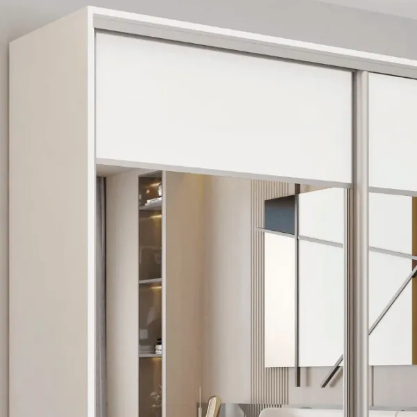 Гардероб Раздвижной Mobildor-Lux ARON P 1900 K1 8681 190 x 60см x 220 / ДСП / Бриллиантовый белый photo 3