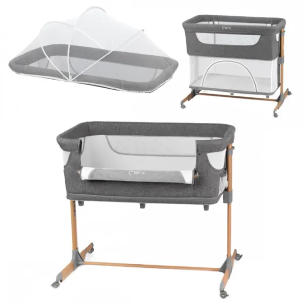 Pat pentru copii MoMi Smart Bed (LOZE00002) 0 luni - 3 ani/ Gray photo 5 Pat pentru copii MoMi Smart Bed (LOZE00002) 0 luni - 3 ani/ Gray photo 5