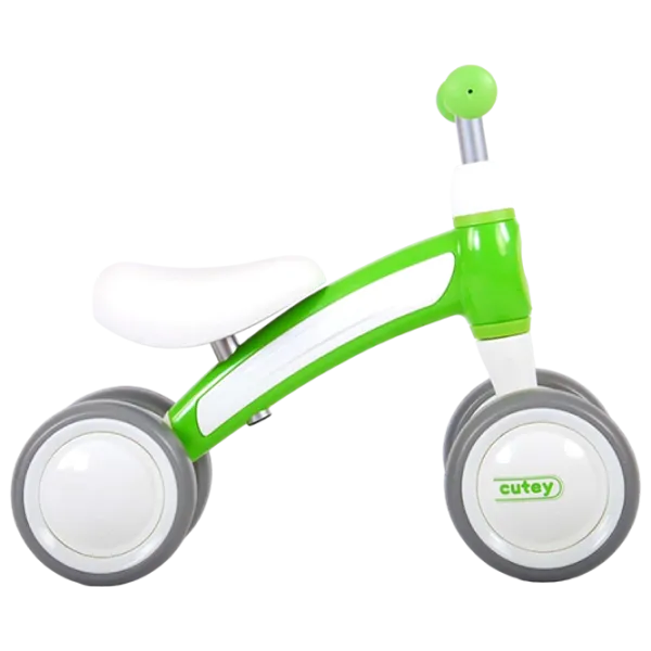 Трехколесный беговел Qplay Cutey 12" Металл/ Зелёный Белый photo 4