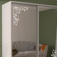 Dulap pentru haine Glisant Mobildor-Lux ARON P 1400 8681 Desen 140 x 60 x 220 / PAL / Alb briliant photo 3