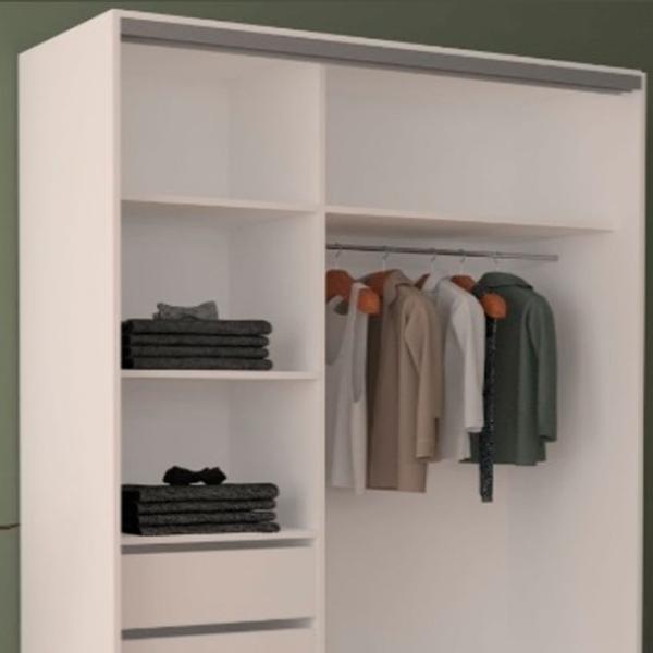 Dulap pentru haine Glisant Mobildor-Lux ARON P 1500 8681 Desen 150 x 60 x 220 / PAL / Alb briliant photo 5 Dulap pentru haine Glisant Mobildor-Lux ARON P 1500 8681 Desen 150 x 60 x 220 / PAL / Alb briliant photo 5