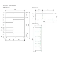 Dulap pentru haine Glisant Mobildor-Lux ARON P 1500 8681 Desen 150 x 60 x 220 / PAL / Alb briliant photo 7