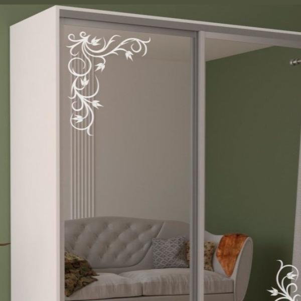 Dulap pentru haine Glisant Mobildor-Lux ARON P 2000 8681 Desen 200 x 60 x 220 / PAL / Alb briliant photo 3