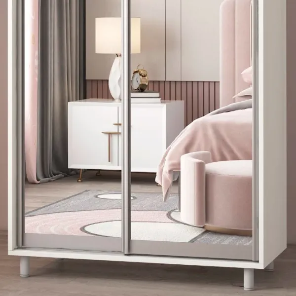 Dulap pentru haine Glisant Mobildor-Lux ARON P 1300 8681 130 x 60 x 220 / PAL / Alb briliant photo 4 Dulap pentru haine Glisant Mobildor-Lux ARON P 1300 8681 130 x 60 x 220 / PAL / Alb briliant photo 4