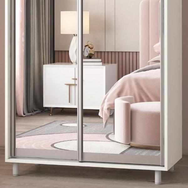 Dulap pentru haine Glisant Mobildor-Lux ARON P 1300 8681 130 x 60 x 220 / PAL / Alb briliant photo 4 Dulap pentru haine Glisant Mobildor-Lux ARON P 1300 8681 130 x 60 x 220 / PAL / Alb briliant photo 4