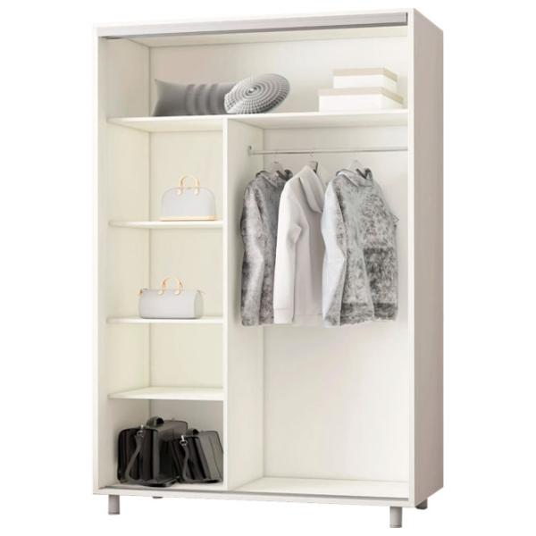 Dulap pentru haine Glisant Mobildor-Lux ARON P 1500 8681 150 x 60 x 220 / PAL / Alb briliant photo 2 Dulap pentru haine Glisant Mobildor-Lux ARON P 1500 8681 150 x 60 x 220 / PAL / Alb briliant photo 2