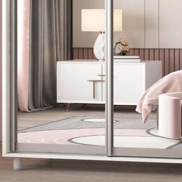 Гардероб Раздвижной Mobildor-Lux ARON P 1800 8681 180 x 60см x 220 / ЛДСП / Бриллиантовый белый photo 4