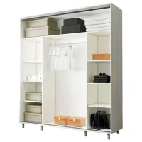 Dulap pentru haine Glisant Mobildor-Lux ARON P 1900 8681 190 x 60 x 220 / PAL / Alb briliant photo 2