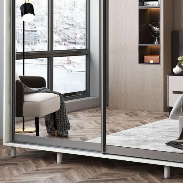 Dulap pentru haine Glisant Mobildor-Lux ARON P 1900 8681 190 x 60 x 220 / PAL / Alb briliant photo 4 Dulap pentru haine Glisant Mobildor-Lux ARON P 1900 8681 190 x 60 x 220 / PAL / Alb briliant photo 4