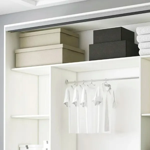 Dulap pentru haine Glisant Mobildor-Lux ARON P 1900 8681 190 x 60 x 220 / PAL / Alb briliant photo 5 Dulap pentru haine Glisant Mobildor-Lux ARON P 1900 8681 190 x 60 x 220 / PAL / Alb briliant photo 5