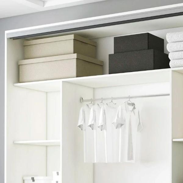 Dulap pentru haine Glisant Mobildor-Lux ARON P 1900 8681 190 x 60 x 220 / PAL / Alb briliant photo 5 Dulap pentru haine Glisant Mobildor-Lux ARON P 1900 8681 190 x 60 x 220 / PAL / Alb briliant photo 5