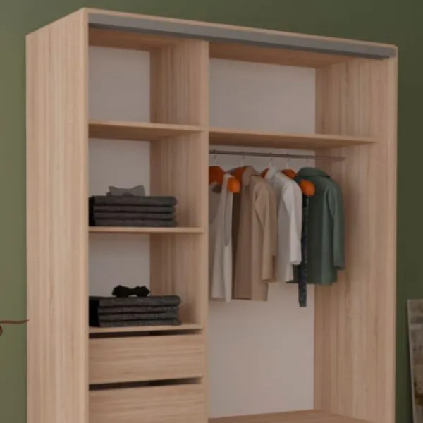 Dulap pentru haine Glisant Mobildor-Lux ARON P 1700 3025 Desen 170 x 60 x 220 / PAL / Stejar Sonoma photo 5 Dulap pentru haine Glisant Mobildor-Lux ARON P 1700 3025 Desen 170 x 60 x 220 / PAL / Stejar Sonoma photo 5