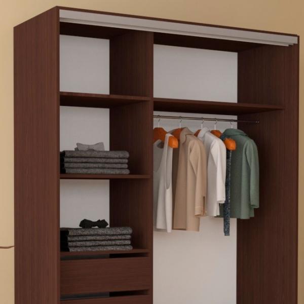 Dulap pentru haine Glisant Mobildor-Lux Aron 1100 2226 Desen 110 x 60 x 220 / PAL / Wenghe photo 5