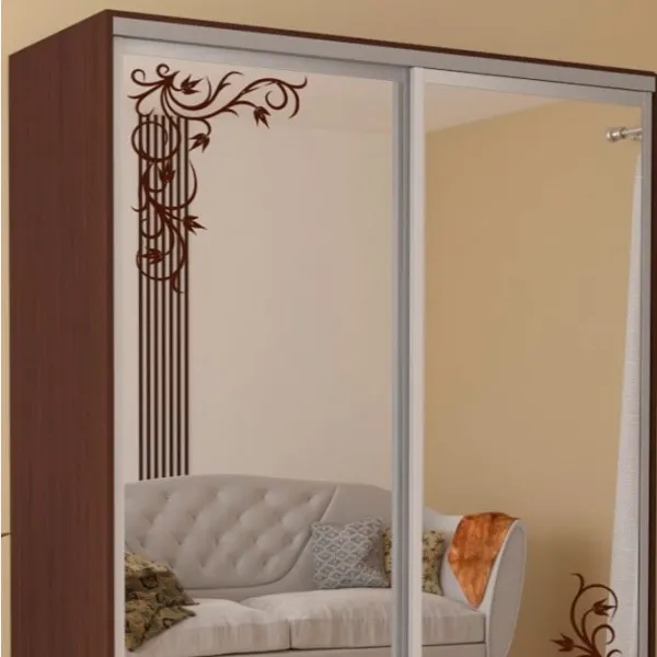 Dulap pentru haine Glisant Mobildor-Lux ARON P 1500 2226 Desen 150 x 60 x 220 / PAL / Wenghe photo 3