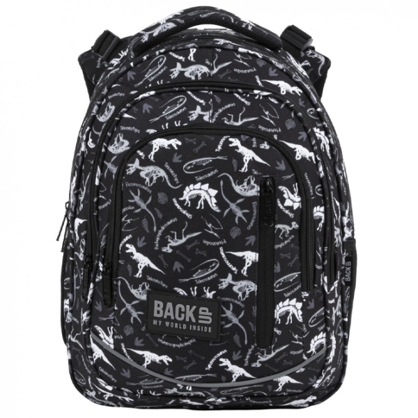 Ghiozdan pentru copii BackUP Dinosaury Black White Black/ 24 l photo 5 Ghiozdan pentru copii BackUP Dinosaury Black White Black/ 24 l photo 5
